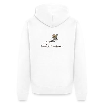 Patience My Friend Snail Funny Slow Animal Quote - Unisex Premium Organic Zip Hoodie - white - Back - Thijin (182cm)