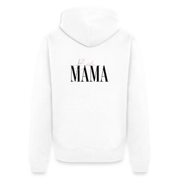Mama ist die Beste - Unisex Premium Bio Zip Hoodie - Weiß - Hinten - Thijin (182cm)