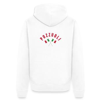 Pozzuoli kreuzte italienische Flaggen - Unisex Premium Bio Zip Hoodie - Weiß - Hinten - Thijin (182cm)