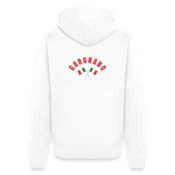 Gargnano Italienische Flaggen - Unisex Premium Bio Zip Hoodie - Weiß - Hinten - Thijin (182cm)
