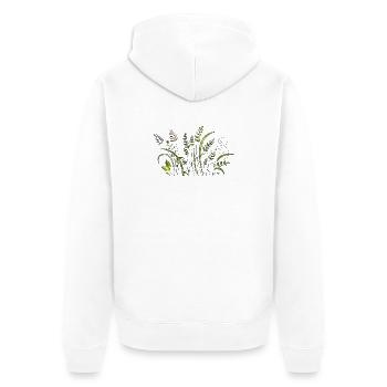 Blumen - Unisex Premium Bio Zip Hoodie - Weiß - Hinten - Thijin (182cm)