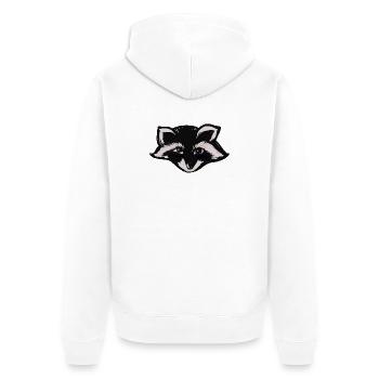 Tête de raton laveur de minuit - Veste à capuche bio Premium Unisexe - blanc - Dos - Thijin (182cm)