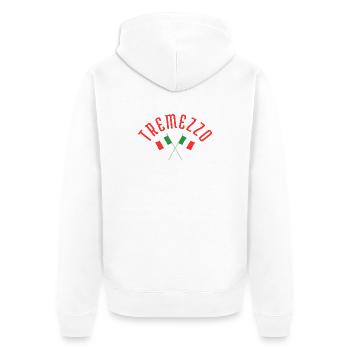 Tremezzo Italian Flags  - Unisex Premium Organic Zip Hoodie - white - Back - Thijin (182cm)
