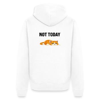 Entspannte orangefarbene getigerte Katzen-Illustration - Unisex Premium Bio Zip Hoodie - Weiß - Hinten - Thijin (182cm)
