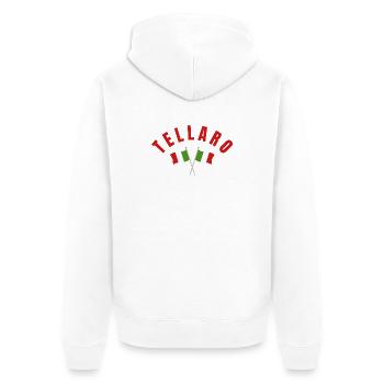 Croix du drapeau italien de Tellaro - Veste à capuche bio Premium Unisexe - blanc - Dos - Thijin (182cm)