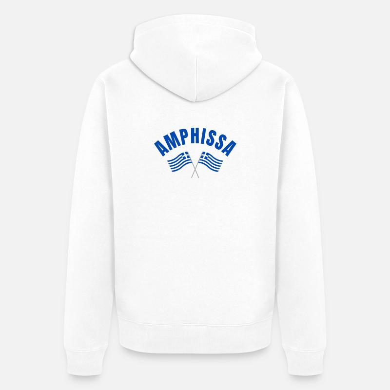 Amphissa Drapeaux grecs - Veste à capuche bio Premium Unisexe - blanc
