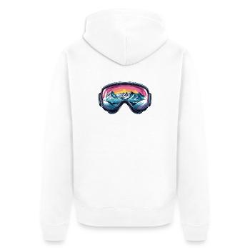 Ski Goggles Mountains Ski - Unisex Premium Organic Zip Hoodie - white - Back - Thijin (182cm)