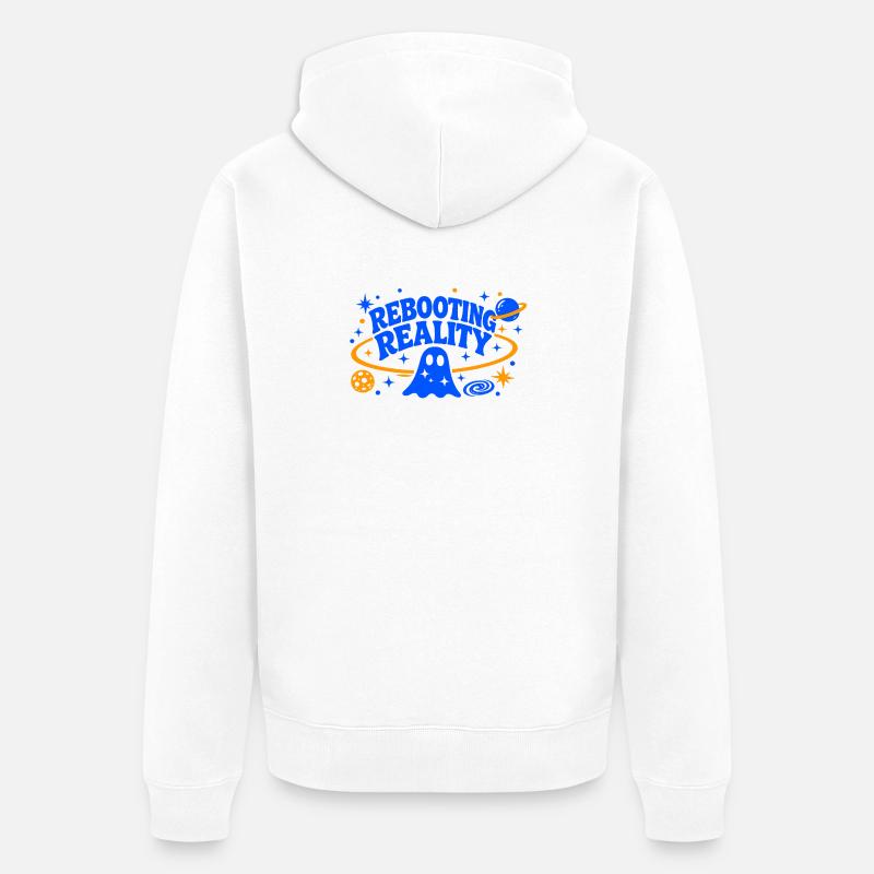 REDÉMARRER LA RÉALITÉ - Veste à capuche bio Premium Unisexe - blanc