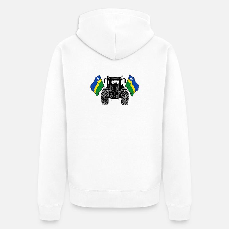 Flevoland_Tractor_Pride - Unisex Premium Bio Zip Hoodie - Weiß