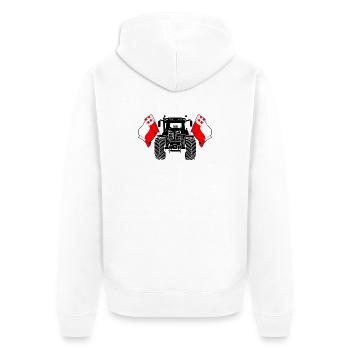Utrecht_Tractor_Pride - Unisex Premium Bio Zip Hoodie - Weiß - Hinten - Thijin (182cm)