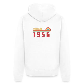 70 Jahre altes Schul-Tee Geboren 1956 - Unisex Premium Bio Zip Hoodie - Weiß - Hinten - Thijin (182cm)