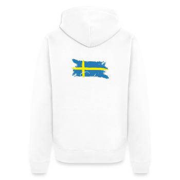 Suède, Scandinavie - Veste à capuche bio Premium Unisexe - blanc - Dos - Thijin (182cm)