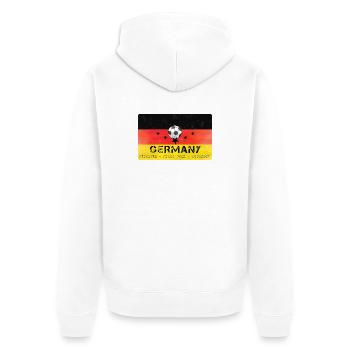 Champion du monde de l’équipe professionnelle allemande de football - Veste à capuche bio Premium Unisexe - blanc - Dos - Thijin (182cm)