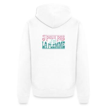 J'peux pas j'ai la flemme - Veste à capuche bio Premium Unisexe - blanc - Dos - Thijin (182cm)