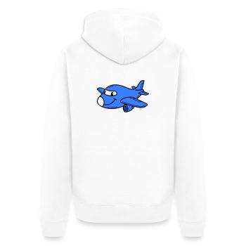 Airplane Kids - Unisex Premium Organic Zip Hoodie - white - Back - Thijin (182cm)