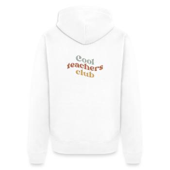 T-shirt de typographie du Club des Enseignants Rétro Cool - Veste à capuche bio Premium Unisexe - blanc - Dos - Thijin (182cm)