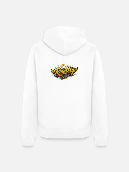 Road Trip - Unisex Premium Organic Zip Hoodie - white
