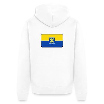 Logo du drapeau de Zandvoort - Veste à capuche bio Premium Unisexe - blanc - Dos - Thijin (182cm)