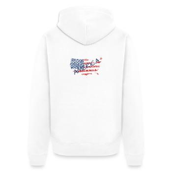 America Flag Lettering - Unisex Premium Organic Zip Hoodie - white - Back - Thijin (182cm)