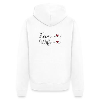 Femme de ferme - Veste à capuche bio Premium Unisexe - blanc - Dos - Thijin (182cm)