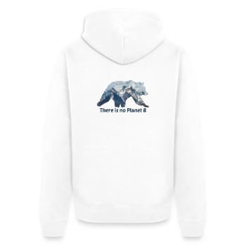There is no planet b Spruch - Unisex Premium Bio Zip Hoodie - Weiß - Hinten - Thijin (182cm)