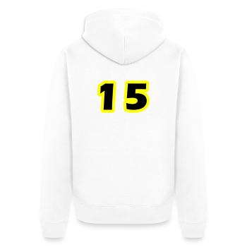 Symbole numérique 15 - Veste à capuche bio Premium Unisexe - blanc - Dos - Thijin (182cm)