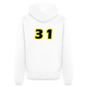 Symbole du chiffre 31 - Veste à capuche bio Premium Unisexe - blanc - Dos - Thijin (182cm)