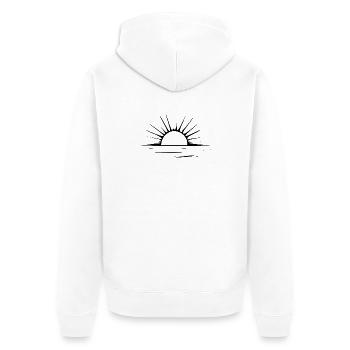 Cadeau de Noël Sunset Sea Sun - Veste à capuche bio Premium Unisexe - blanc - Dos - Thijin (182cm)