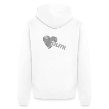Herzchen Lilith - Unisex Premium Bio Zip Hoodie - Weiß - Hinten - Thijin (182cm)