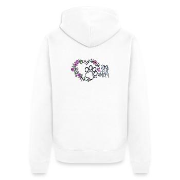 Maman du Chien Cœur de Fleurs - Veste à capuche bio Premium Unisexe - blanc - Dos - Thijin (182cm)