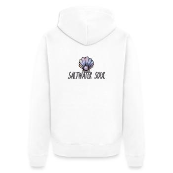 Salzwasser-Seelenmuschel-Kunst - Unisex Premium Bio Zip Hoodie - Weiß - Hinten - Thijin (182cm)