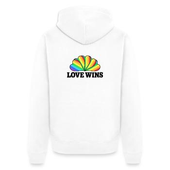 Love Wins - Rainbow Statement Design - Veste à capuche bio Premium Unisexe - blanc - Dos - Thijin (182cm)
