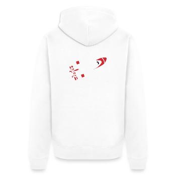 Abstract Rocket Silhouette - Unisex Premium Organic Zip Hoodie - white - Back - Thijin (182cm)