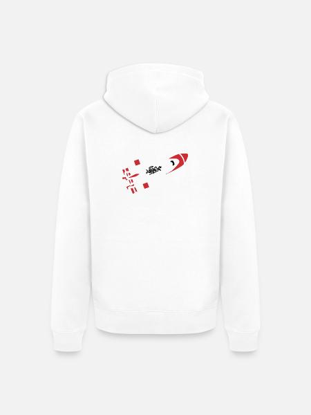 Red Rocket Graffiti Logo - Unisex Premium Organic Zip Hoodie - white