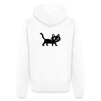 Mignon chat rétro Pixel Cat – Chat de jeu 8 bits - Veste à capuche bio Premium Unisexe - blanc - Dos - Thijin (182cm)