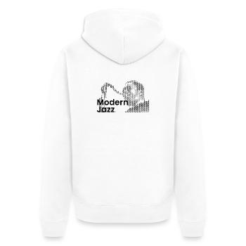 Icône du jazz moderne - Veste à capuche bio Premium Unisexe - blanc - Dos - Thijin (182cm)