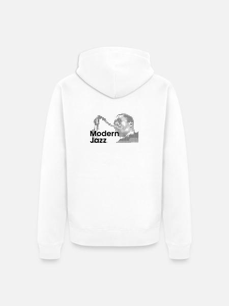 Moderne Jazz-Ikone - Unisex Premium Bio Zip Hoodie - Weiß