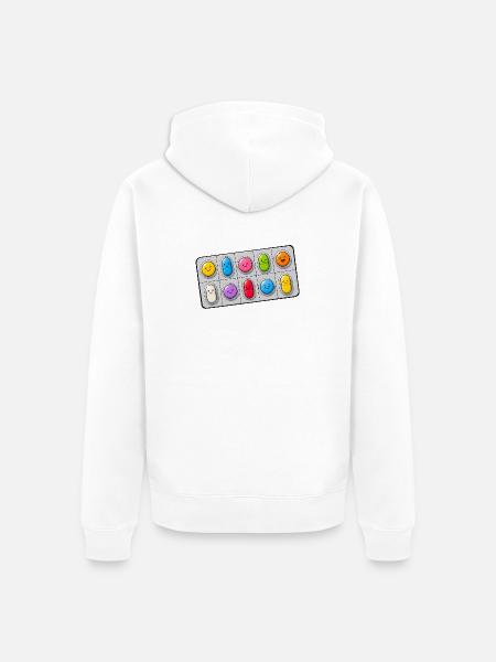 Happy Pills - Unisex Premium Bio Zip Hoodie - Weiß