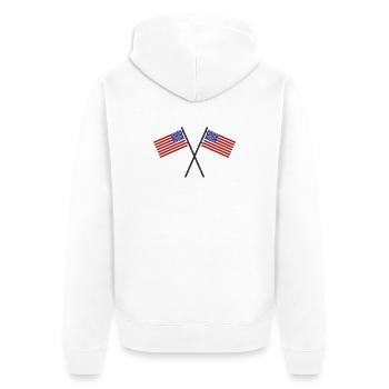 Flagge der Vereinigten Staaten - Unisex Premium Bio Zip Hoodie - Weiß - Hinten - Thijin (182cm)