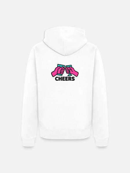 Cheers Anstossen Neon Logo - Unisex Premium Bio Zip Hoodie - Weiß