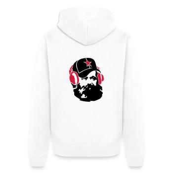 marx_star_ot - Unisex Premium Organic Zip Hoodie - white - Back - Thijin (182cm)