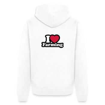 I love farming - Veste à capuche bio Premium Unisexe - blanc - Dos - Thijin (182cm)
