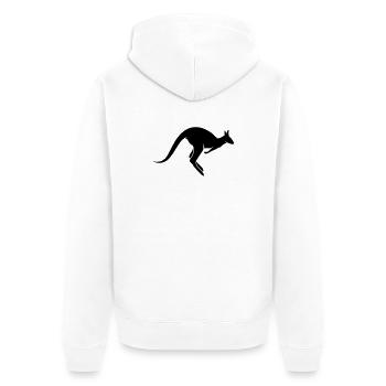 A hopping kangaroo - Unisex Premium Organic Zip Hoodie - white - Back - Thijin (182cm)