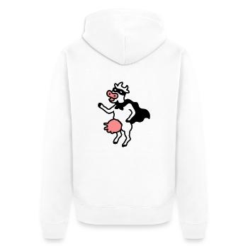 Cowhero - Veste à capuche bio Premium Unisexe - blanc - Dos - Thijin (182cm)