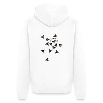 Bienen - Unisex Premium Bio Zip Hoodie - Weiß - Hinten - Thijin (182cm)
