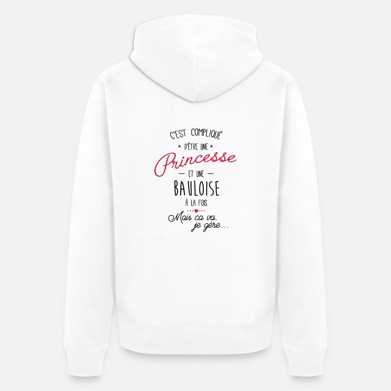 princesse et Bauloise - Veste à capuche bio Premium Unisexe - blanc