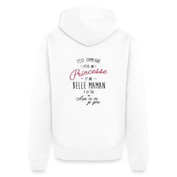 princesse et belle maman - Veste à capuche bio Premium Unisexe - blanc - Dos - Thijin (182cm)
