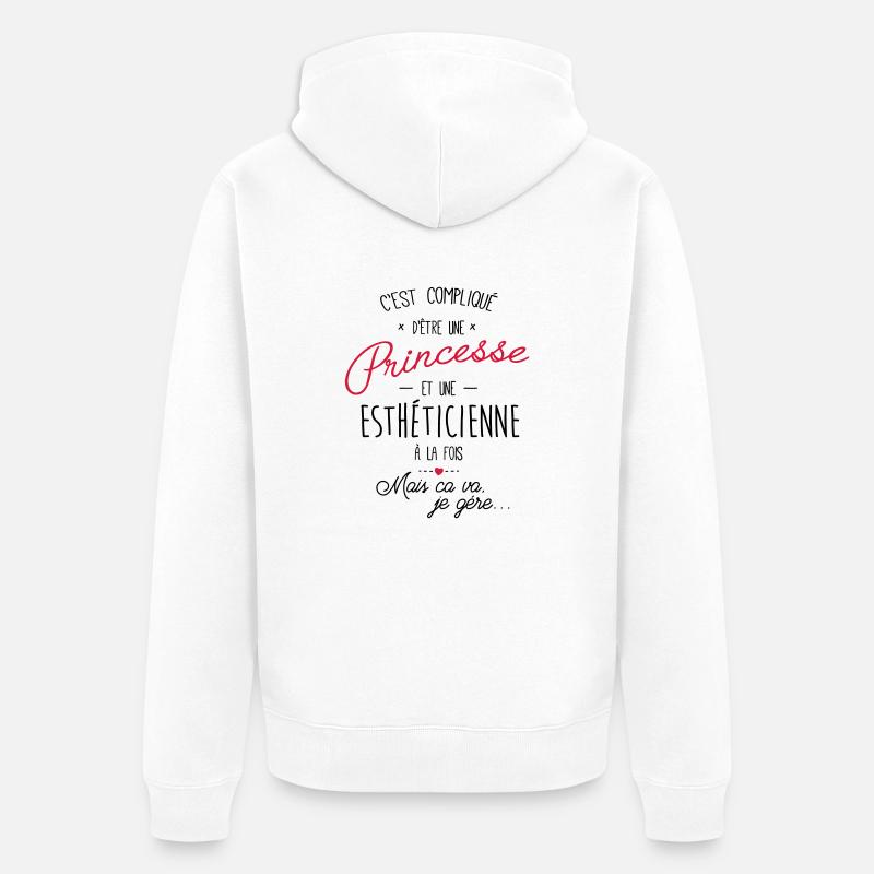 princesse et esthéticienn - Veste à capuche bio Premium Unisexe - blanc