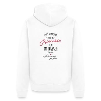 princesse et maitresse - Veste à capuche bio Premium Unisexe - blanc - Dos - Thijin (182cm)