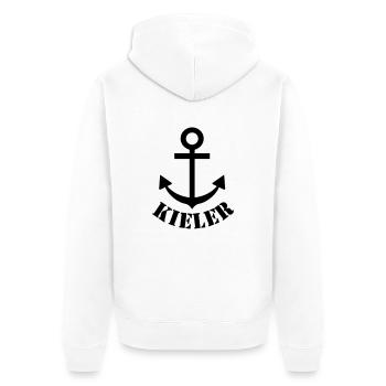 kieler - Unisex Premium Bio Zip Hoodie - Weiß - Hinten - Thijin (182cm)